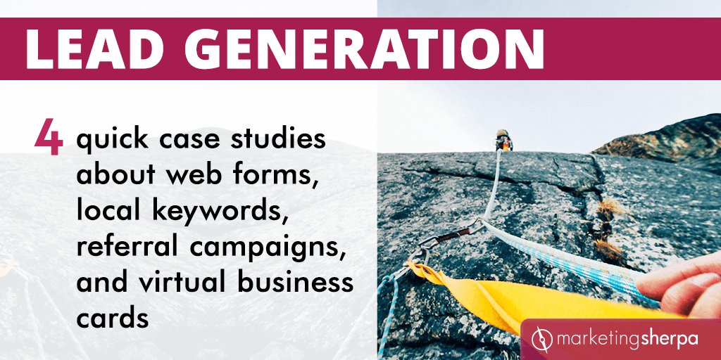 Lead Generation 4 quick case studies about web forms, local keywords