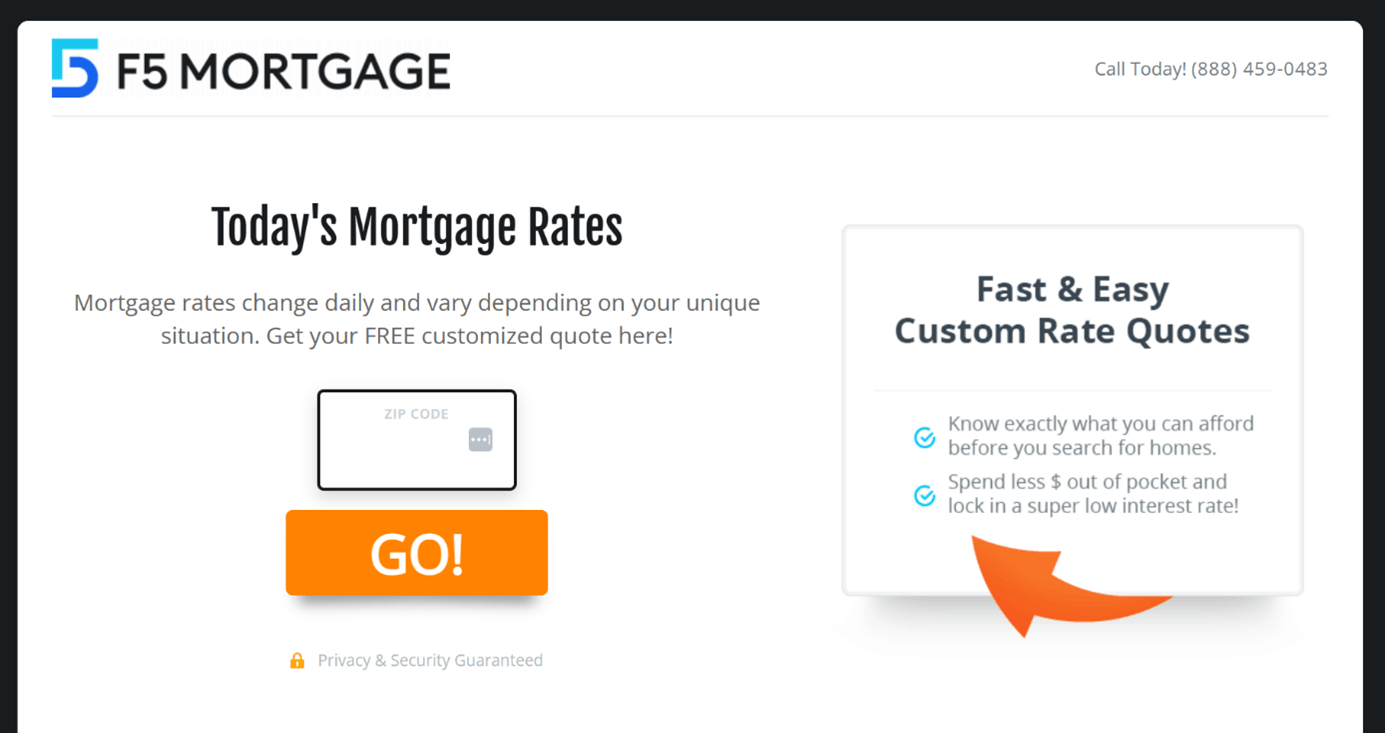 Creative Sample: Original landing page