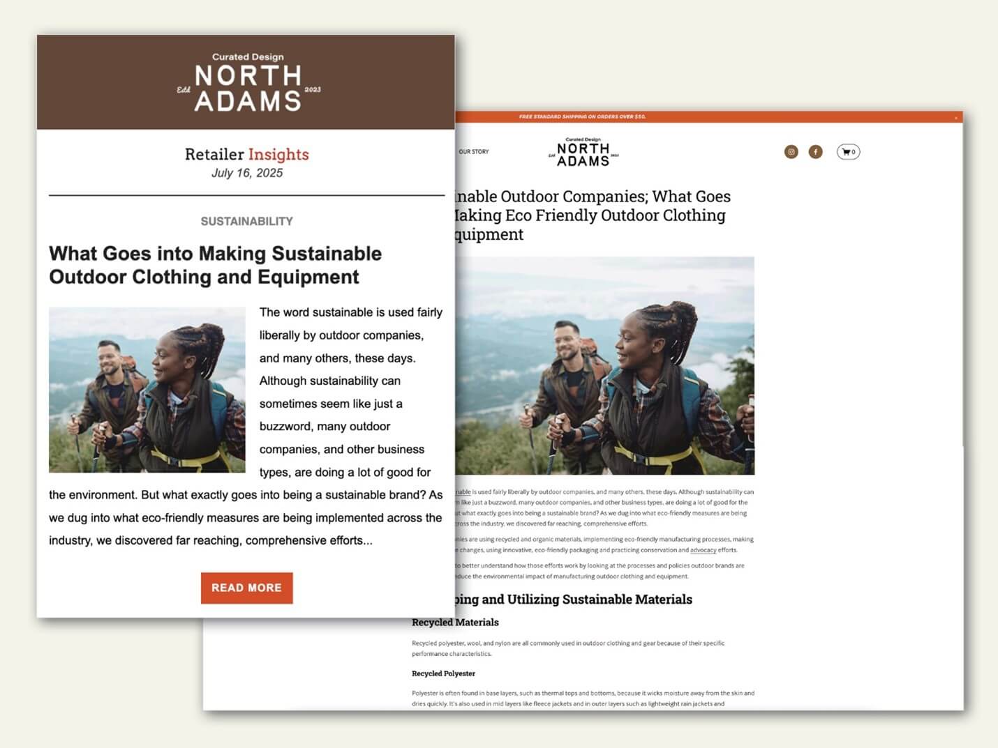 Creative Sample: Email newsletter to retail store apparel buyers