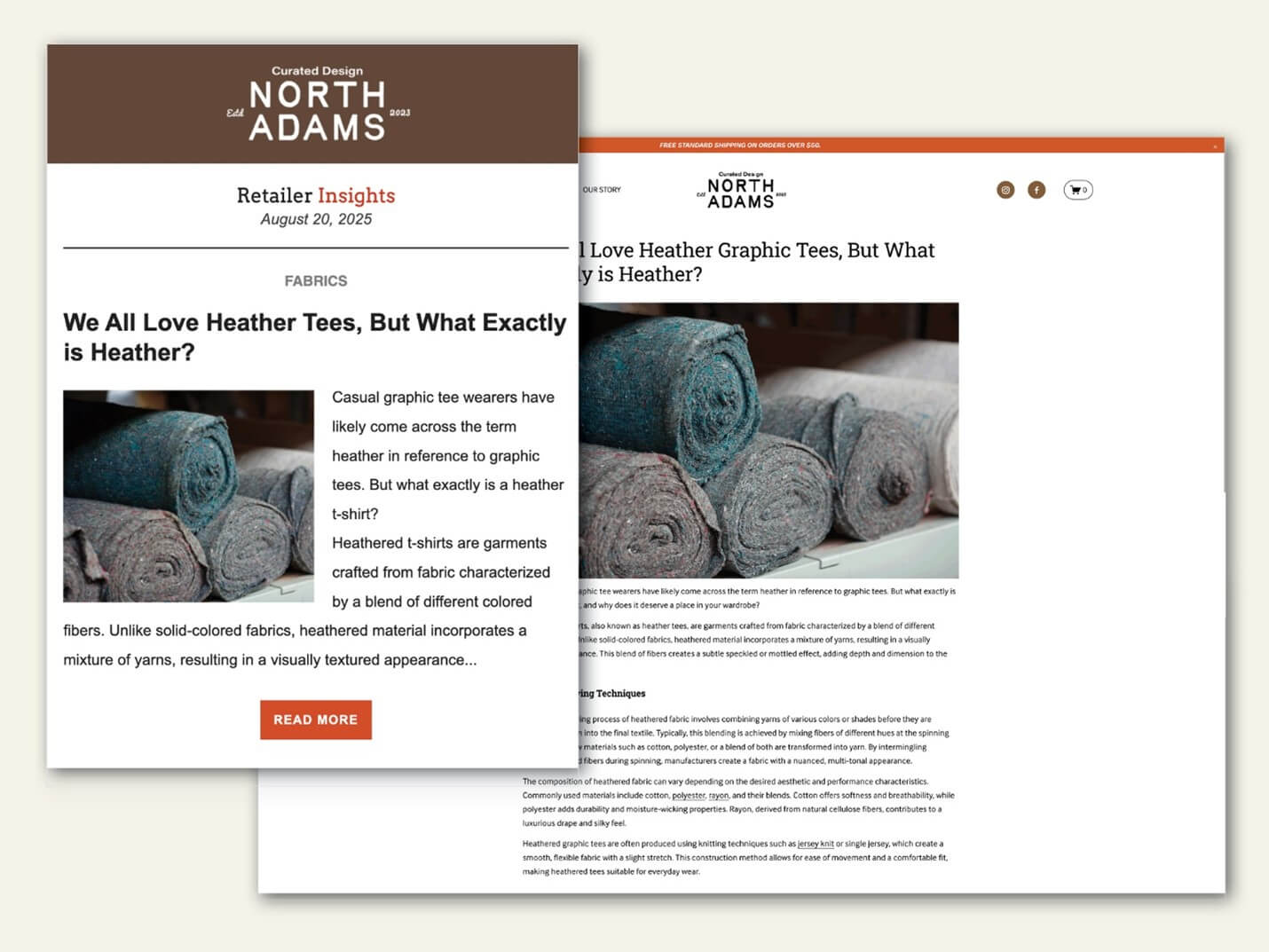 Creative Sample: Another email newsletter to retail store apparel buyers