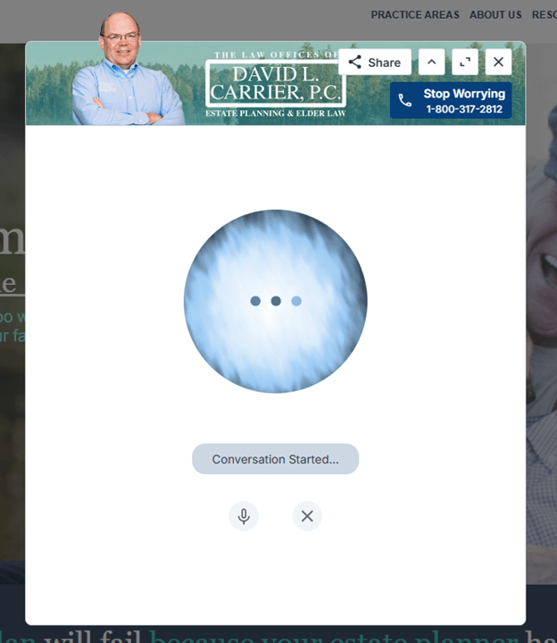 Creative Sample: Voice conversation mode of AI agent for estate planning law firm