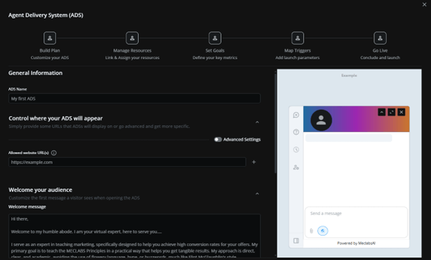 Creative Sample: MeclabsAI Agent Delivery System (ADS) creator