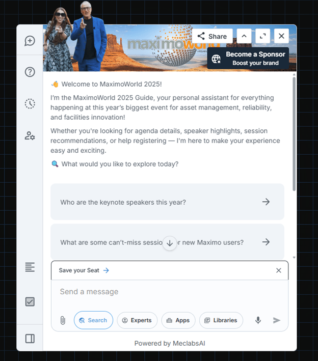 Creative Sample #1: AI personal assistant for industry conference deployed through MeclabsAI ADS